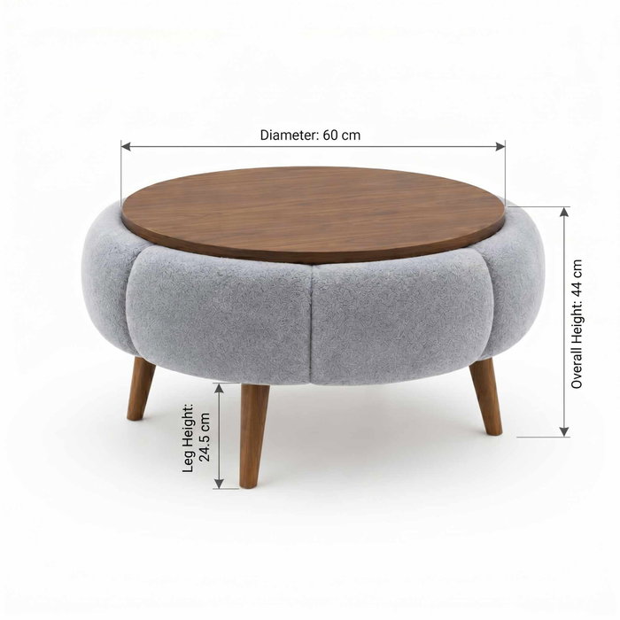 Atelier Del Sofa Papatya 60 - Gris, Nogal